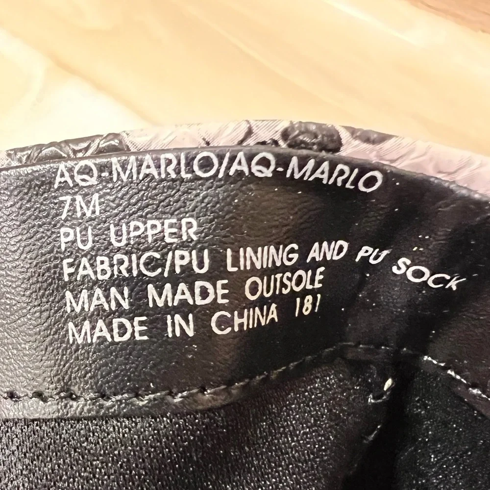 NEW AQUA Womens Beige Snake Print Padded Marlo Pointed Toe Block Heel Boot sz 7 - Picture 6 of 9